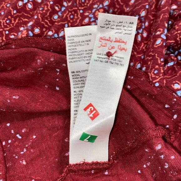 Fat Face Sz 12 Amba Craft Geo Jersey Dress Tiered Wrap Smocked Pullover Raspberr - Picture 14 of 15